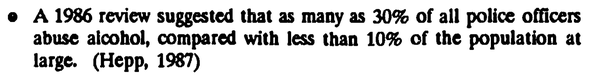 Police Stress Results in Alcohol Dependency Issues